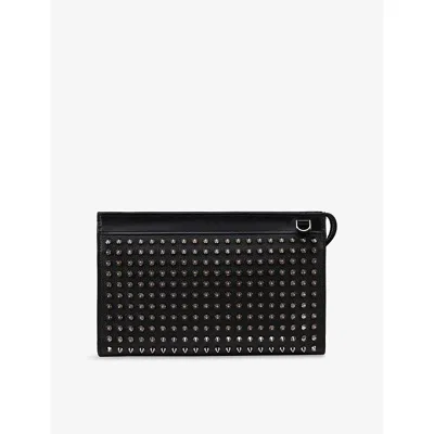 Christian Louboutin Mens Black/gun Metal Funky Leather Cross-body Bag