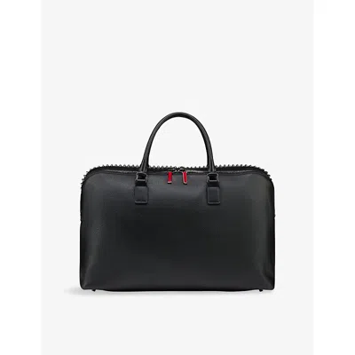 Christian Louboutin Mens Black/gun Metal Funky Leather Weekend Duffle Bag