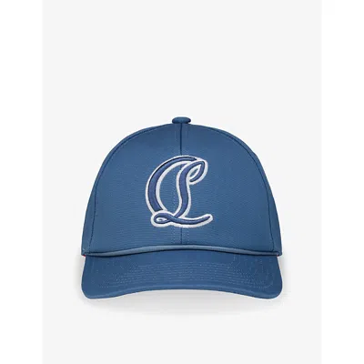 Christian Louboutin Mens Ceruleo Mooncrest Ivy Ac Canvas Cap In Blue