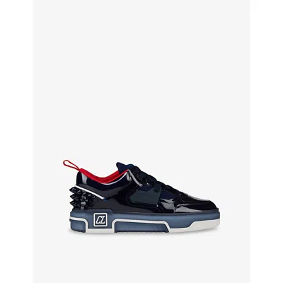 Christian Louboutin Mens Zaffiro Astroloubi Leather Trainers In Blue