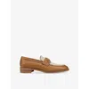 Christian Louboutin Chambelimoc Leather-canvas Loafers In Terra/brown
