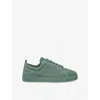 Christian Louboutin Junior Suede Round Toe Low-top Sneakers In Green
