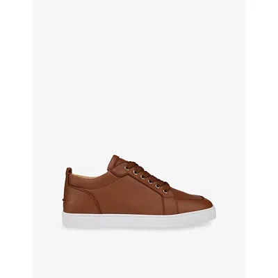 Christian Louboutin Mens Cuoio Rantulow Orlato Low-top Leather Trainers Eur 42.5 / 8.5 Uk In Brown
