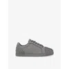 Christian Louboutin Mens Seavaste 2 Orlato Studded Suede Low-top Trainers Smoke Grey In Smoke Grey