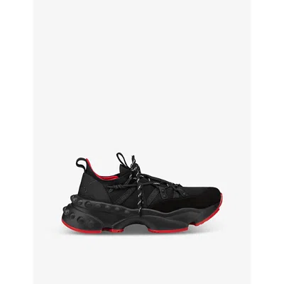Christian Louboutin Mens Black Trailnrun Flat Mesh Low-top Trainers