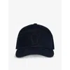 Christian Louboutin Mens Marine Enky Mooncrest Corduroy Cotton Cap In Marine