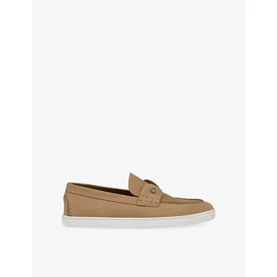 CHRISTIAN LOUBOUTIN MENS LIONNE CHAMBELIBOAT LEATHER BOAT SHOES EUR 44 / 10 UK