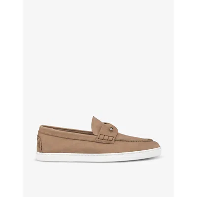 Christian Louboutin Chambeliboat Leather Low-top Boat Shoes In Lionne