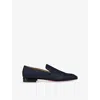 Christian Louboutin Dandelion Crepe De Soie Loafers In Marine