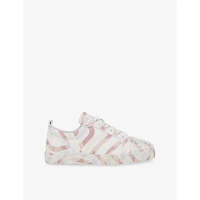 CHRISTIAN LOUBOUTIN MENS MULTI LECHE LOUIS JUNIOR SPIKES ORLATO WOVEN TRAINERS EUR 43.5 / 9.5 UK
