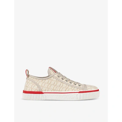 Christian Louboutin Mens Natural Pedro Junior Cotton-blend Low-top Trainers