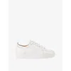 Christian Louboutin Mens Latte Rantulow Grained Leather Sneakers Eur 44 / 10 Uk In Brown