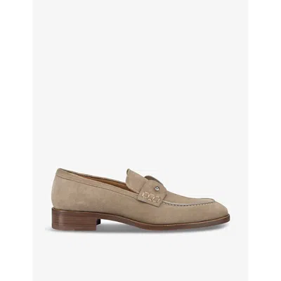 Christian Louboutin Men's Chambelimoc Collar Pin Penny Loafers In Saharienne