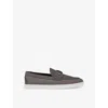 Christian Louboutin Mens Smoky/lin Smoky Chambeliboat Leather Boat Shoes Eur 44.5 / 10.5 Uk
