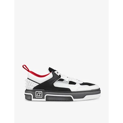 Christian Louboutin Men's Astroloubi Leather Low-top Trainers In White/black