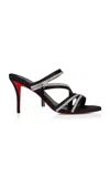 Christian Louboutin Merylzip Strass 80 Vv/crepe Satin/lining In Black