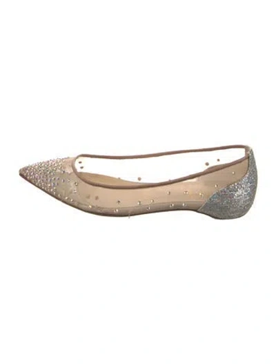Pre-owned Christian Louboutin Mesh Animal Print Ballet Flats In Neutral