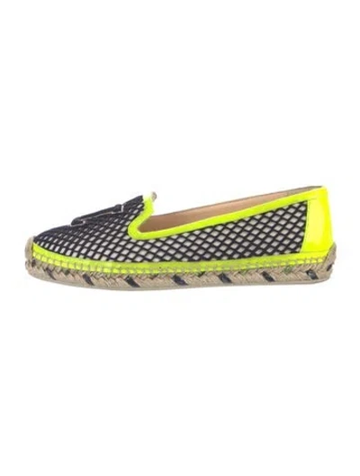 Pre-owned Christian Louboutin Mesh Colorblock Pattern Espadrilles In Yellow