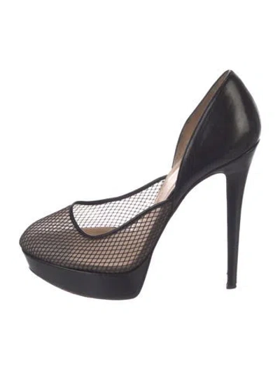 Pre-owned Christian Louboutin Mesh D'orsay Pumps In Black