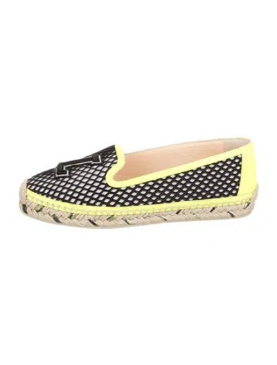 Pre-owned Christian Louboutin Mesh Graphic Print Espadrilles In Black