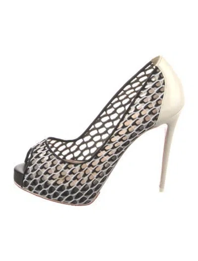 Pre-owned Christian Louboutin Mesh Mesh Accents Pumps In Black