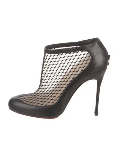 Pre-owned Christian Louboutin Mesh Mesh Accents T-strap Pumps In Black