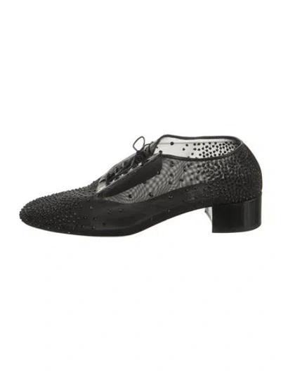 Pre-owned Christian Louboutin Mesh Mules In Black