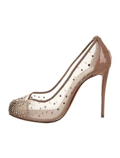 Pre-owned Christian Louboutin Mesh Patterned Pumps In Neutral