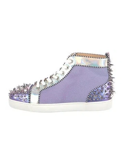 Pre-owned Christian Louboutin Mesh Studded Accents Sneakers