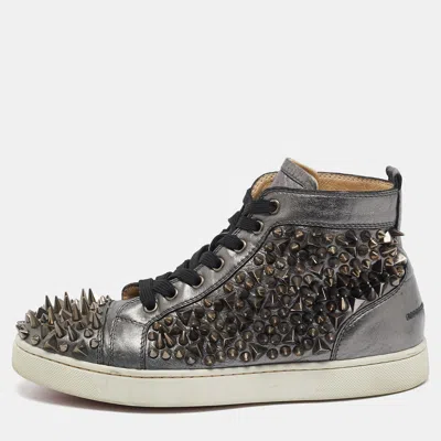 Pre-owned Christian Louboutin Metallic Leather Pik Pik Pik High Top Sneakers Size 40