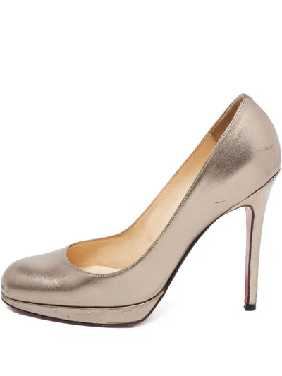 Pre-owned Christian Louboutin Metallic Leather Platform Pumps