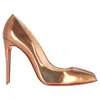 Christian Louboutin Metallic Pigalle Follies Pumps In Bronze Patent Leather In Brown