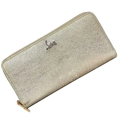 Pre-owned Christian Louboutin Metallic Pink Leather Long Wallet (bi-fold) ()