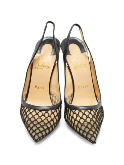 Pre-owned Christian Louboutin Miluna Slingback Pumps In Black
