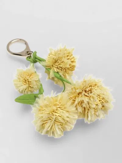 Christian Louboutin Mimosa Floral Bag Charm Accessory In Yellow