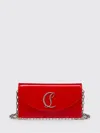 Christian Louboutin Loubi52 Clutch Bag In Patent Perle Leather In Red