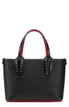 Christian Louboutin Mini Cabata Empire Calfskin Tote In Cm53 Black/black