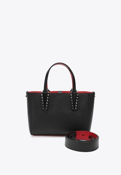 Christian Louboutin Mini Cabata Leather Top Handle Bag In Black