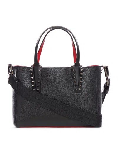 Christian Louboutin Mini Cabata Empire Calfskin Tote In Cm53 Black/black