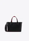 Christian Louboutin Mini Cabata Studded Leather Tote Bag In Black
