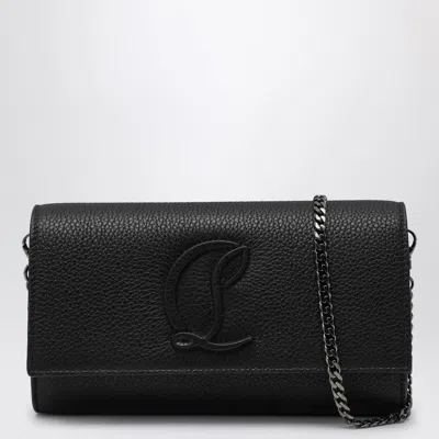 Christian Louboutin Logo Leather Wallet On Chain In Black