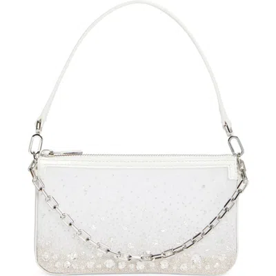 Christian Louboutin Mini Loubila Crystal Embellished Shoulder Bag In Bianco/crystal