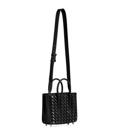 Christian Louboutin Mini Paloma Leather Embellished Tote Bag In Black