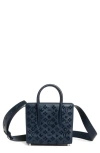Christian Louboutin Mini Paloma Studded Calfskin Satchel In Bl1u Navy