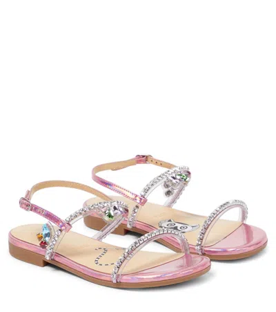Christian Louboutin Kids' Verzierte Sandalen Miniqueenie In Pink