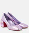 Christian Louboutin Minny Metallic Red Sole Pumps In Lila