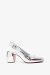 CHRISTIAN LOUBOUTIN MINNY 70 SLIVER SLINGBACKS