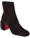 Christian Louboutin Minny Booty 70 Suede Ankle Boots In Black
