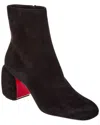 Christian Louboutin Minny Booty 70 Suede Ankle Boots In Black