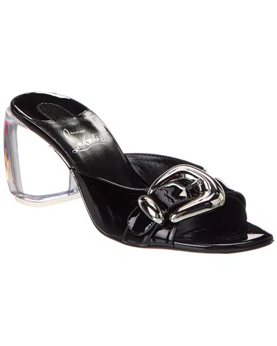 Christian Louboutin Minny Bubble 70 Patent Mule In Black